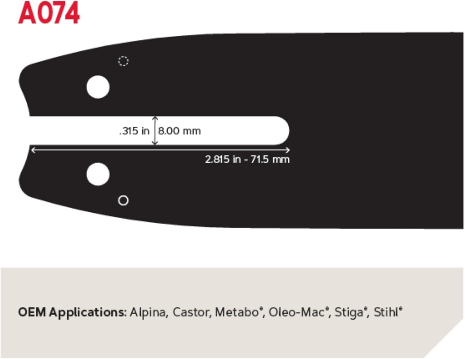 imageOregon 14Inch Replacement Chainsaw Bar and S50 AdvanceCut Chainsaw Chain Combo 50 Drive Links Pitch 38quot 050quot Gauge 105667 fits several Stihl models Grey14Inch