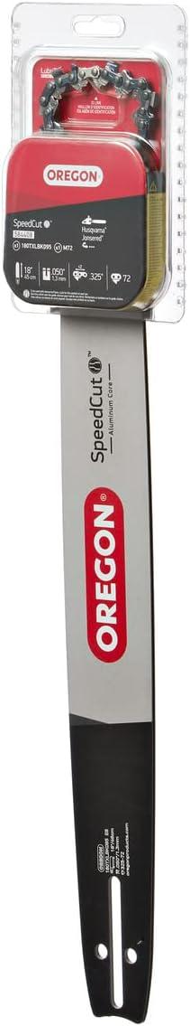 imageOregon 18Inch Replacement Chainsaw Bar and M72 SpeedCut Chain Combo 72 Drive Links Pitch 325quot 050quot Gauge Low Vibration 584408Gray18Inch