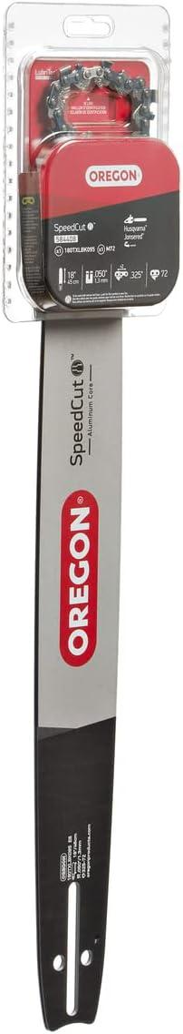 imageOregon 18Inch Replacement Chainsaw Bar and M72 SpeedCut Chain Combo 72 Drive Links Pitch 325quot 050quot Gauge Low Vibration 584408Gray18Inch