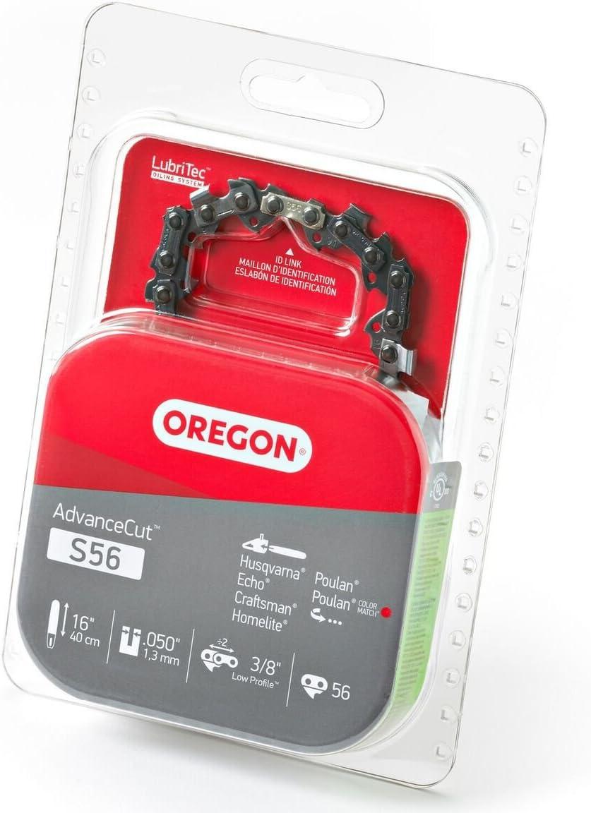 imageOregon S56 AdvanceCut Chainsaw Chain for 16Inch Bar 56 Drive Links Lowkickback chain fits Makita Echo Husqvarna Wen and more Grey1 Pack
