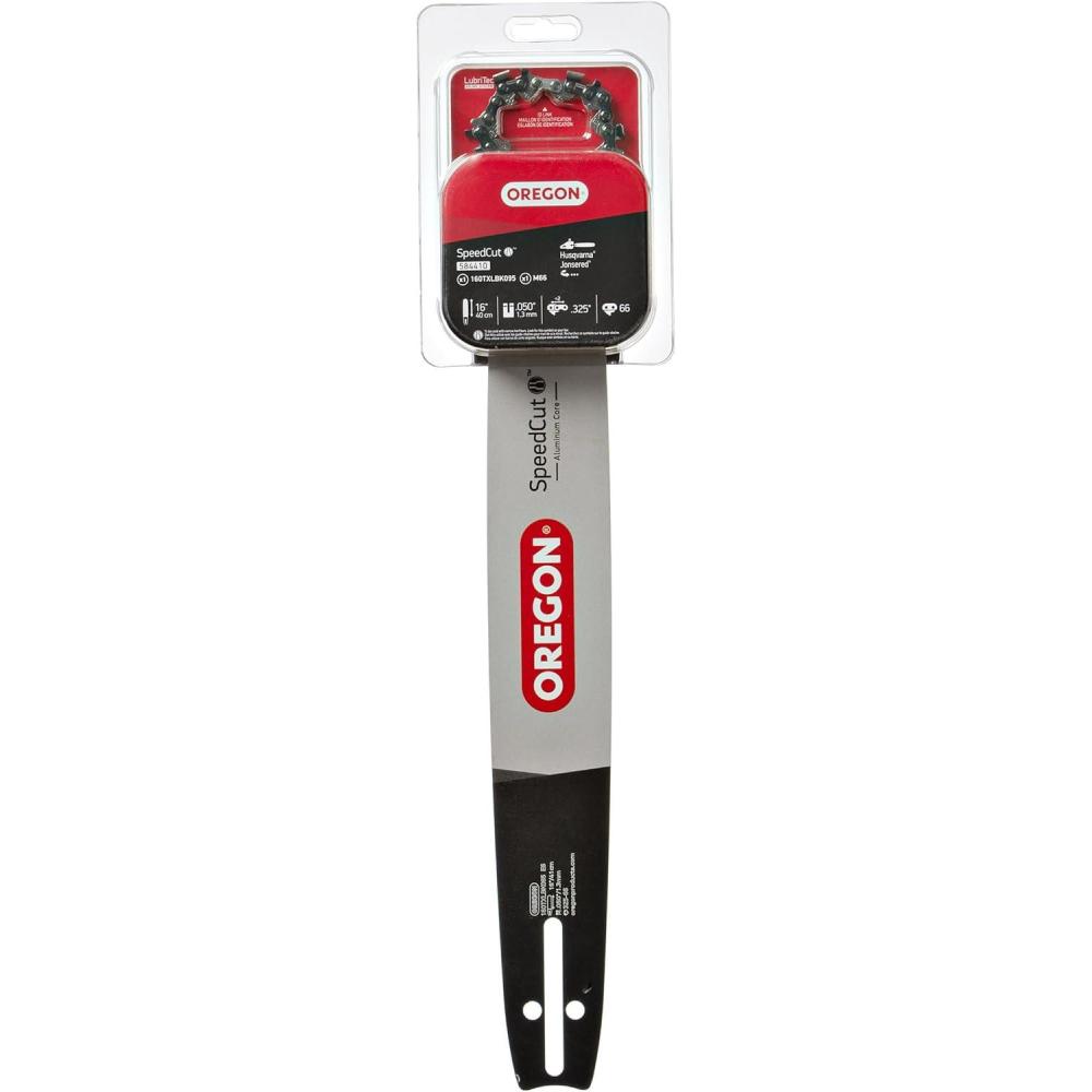 imageOregon 18Inch Replacement Chainsaw Bar and M72 SpeedCut Chain Combo 72 Drive Links Pitch 325quot 050quot Gauge Low Vibration 584408Gray16Inch