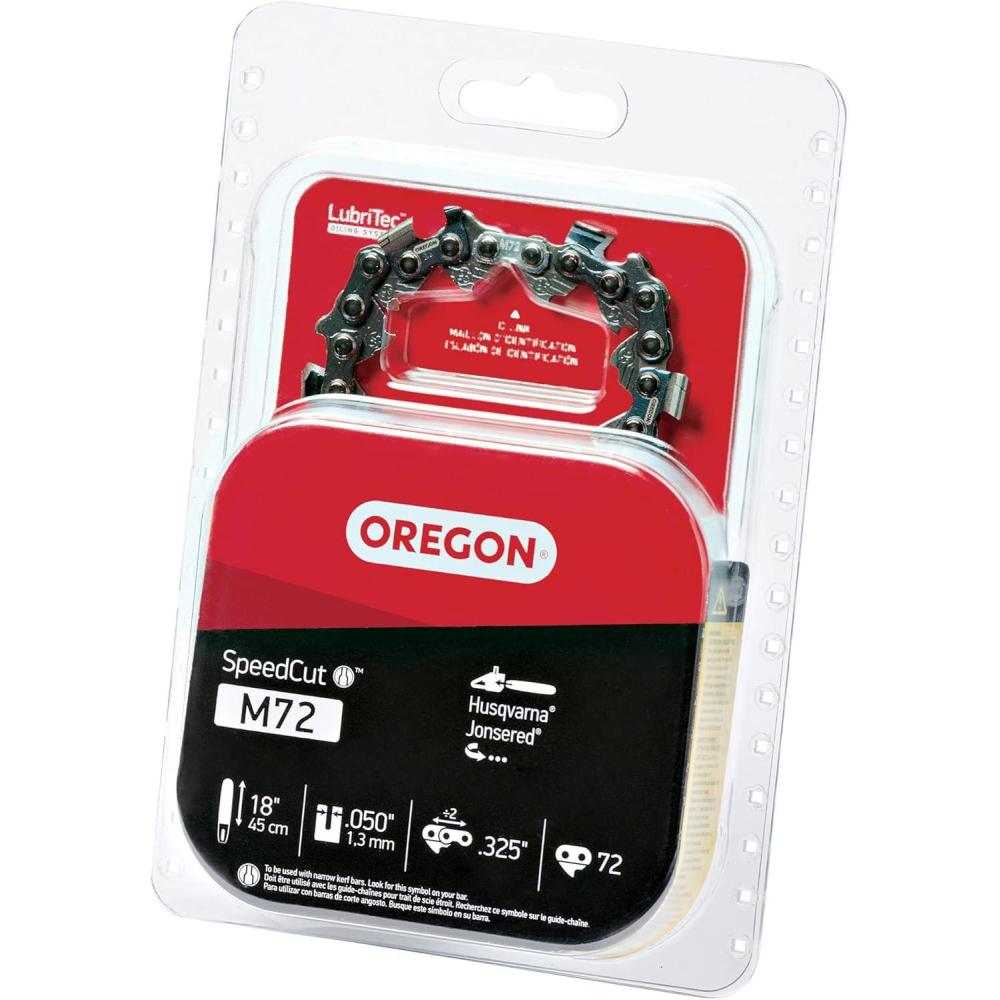 imageOregon 3Pack E72 PowerCut Replacement Chainsaw Chain for 20Inch Guide Bars 72 Drive Links Pitch 38quot 050quot GaugeGrey1Pack 18 72DL 325 050