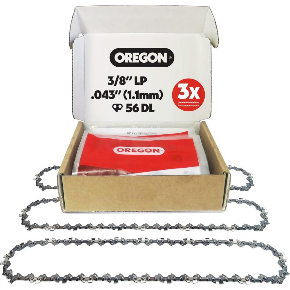 imageOregon 3Pack Pole Saw Chain 38quot LP Pitch 043quot 11 mm Gauge for 8quot 20cm Bar 33 Drive Links  Lowkickback Replacement Saw Chain Replaces Stihl ampamp Husqvarna Fits Greenworks Ryobi and more3Pack 38 LP 043 56 DL