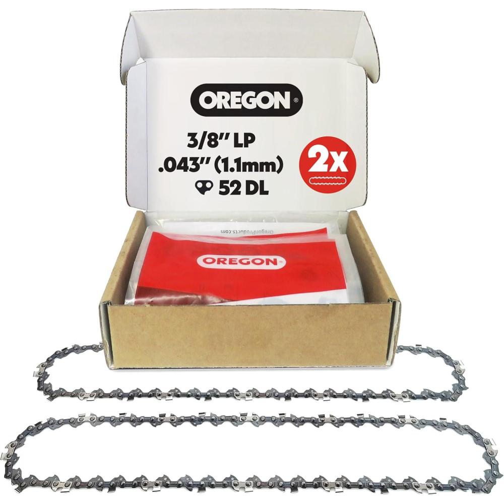 imageOregon 3Pack Pole Saw Chain 38quot LP Pitch 043quot 11 mm Gauge for 8quot 20cm Bar 33 Drive Links  Lowkickback Replacement Saw Chain Replaces Stihl ampamp Husqvarna Fits Greenworks Ryobi and more2Pack 38 LP 043 52 DL