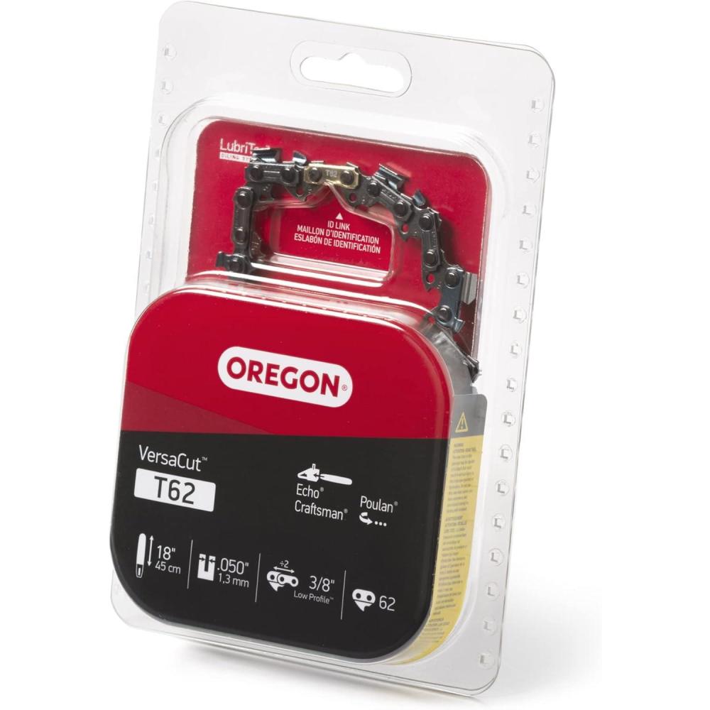 imageOregon Chainsaw Chains T62 38quot Low Profile Pitch 050quot 13 mm Gauge VXL Semi Chisel Replacement Chainsaw Chains for 18Inch Bar 62 Drive Links fits Husqvarna Craftsman T62X3 Gray 3Pack1Pack
