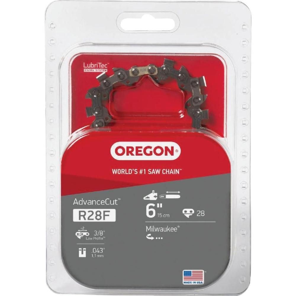 imageOregon R28 AdvanceCut Replacement Chain for 6quot Pole Saws ampamp Chainsaws 28 Drive Links Pitch 38quot Low Profile 043quot GaugeR28 Full House Sequence