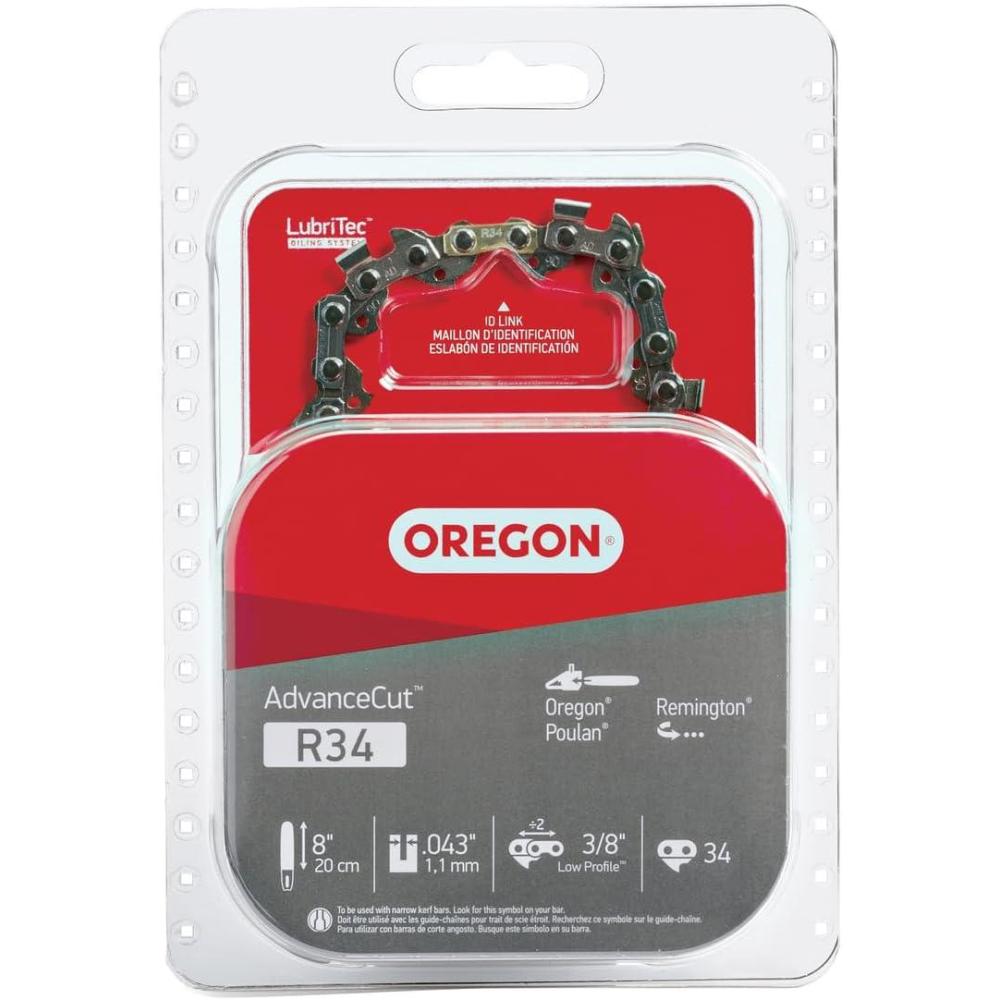 imageOregon R34 AdvanceCut Replacement Chainsaw and Pole Saw Chain for 8quot Guide Bars 34 Drive Links Pitch 38quot Low Profile 043quot Gauge