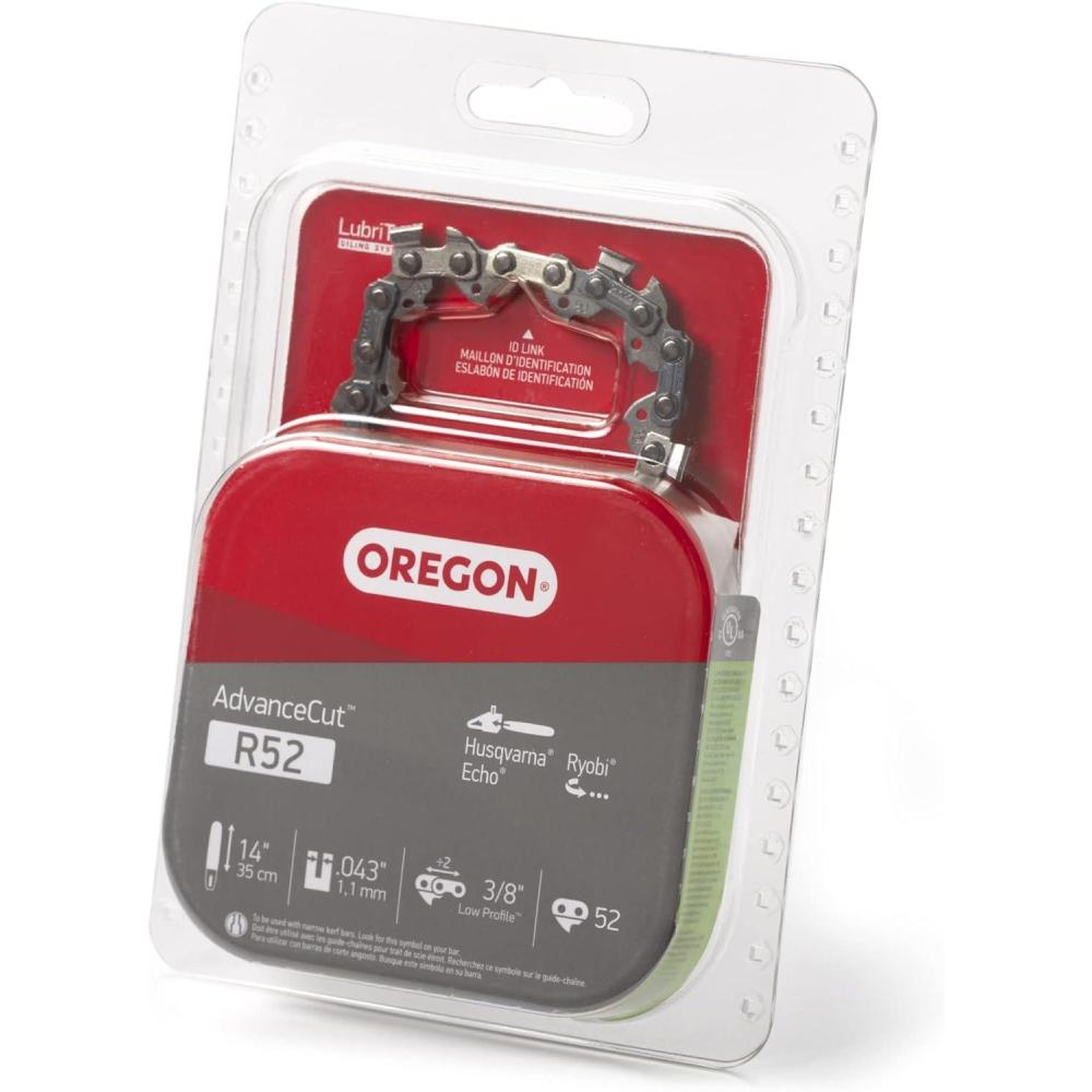 imageOregon R52 AdvanceCut Chainsaw Chain for 14Inch Bar 52 Drive Links  lowkickback chain fits Husqvarna Echo Ryobi and more Grey1 Pack