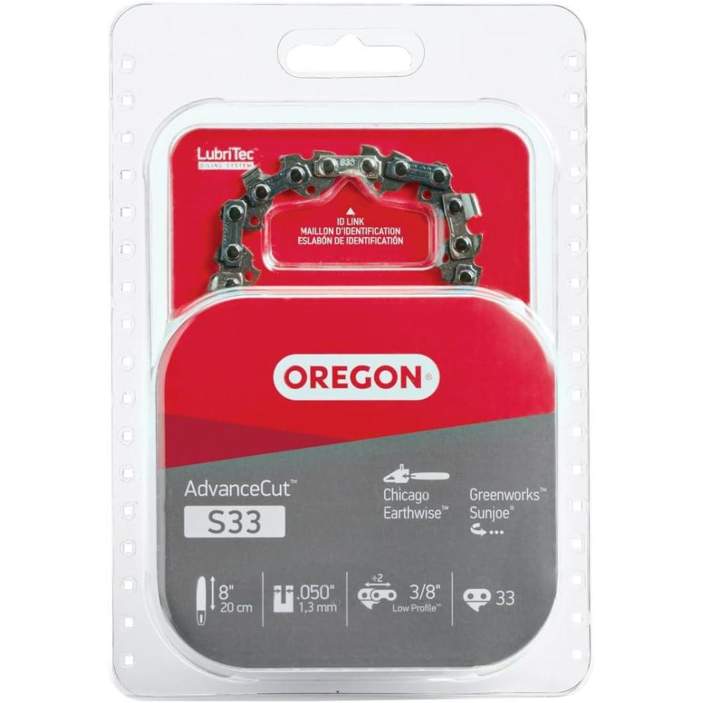 imageOregon S33 Pole SawChainsaw Chain for 8Inch Bar 33 Drive Links 050quot Gauge 38quot Pitch Fits Chicago Earthwise Greenworks Sun JoeChainsaw Chain