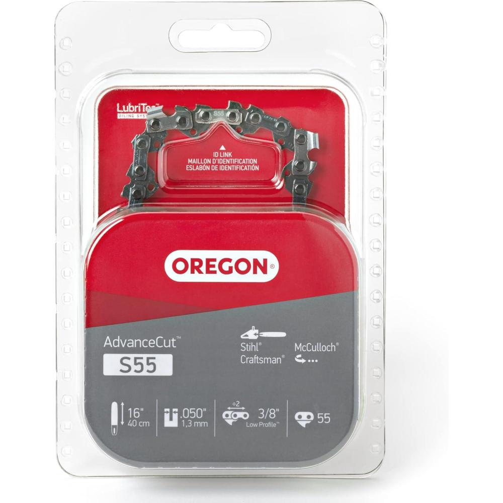 imageOregon S55 AdvanceCut Chainsaw Chain for 16Inch Bar 55 Drive Links  lowkickback chain fits McCulloch Stihl Wagner and more Gray16  S55