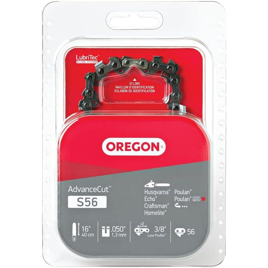 imageOregon S56 AdvanceCut Chainsaw Chain for 16Inch Bar 56 Drive Links Lowkickback chain fits Makita Echo Husqvarna Wen and more Grey1 Pack