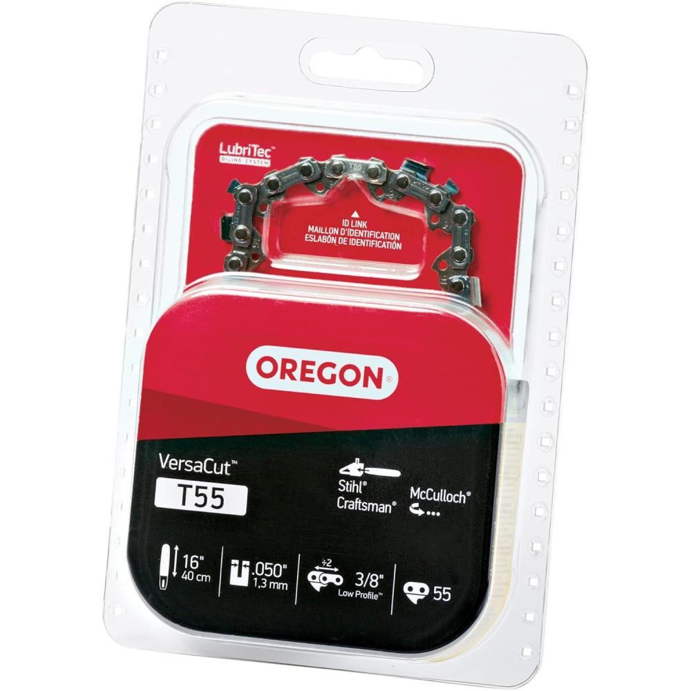imageOregon T55 Chainsaw Chains 3Pack 38quot 050quot Gauge VXL Semi Chisel Replacement for 16Inch Bar 55 Drive Links fits Stihl Craftsman McCulloch ampamp Poulan T55X3 Gray1Pack