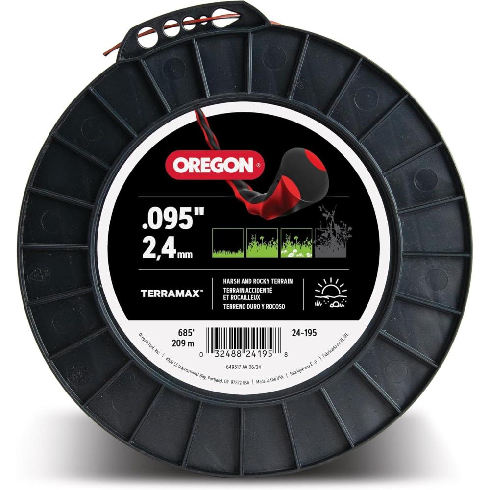 imageOregon TerraMax 080quot Diameter String Trimmer Line 1lb Donut 24380095  3lb