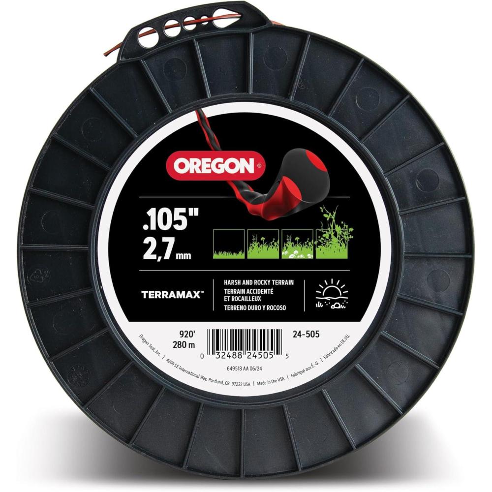 imageOregon TerraMax 080quot Diameter String Trimmer Line 1lb Donut 24380105  5lb