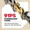 Oregon 15 Amp Powerful Self-Sharpening Corded Electric Chainsaw with 18-Inch (45cm) Guide Bar, Low Kickback 15 Amp Chainsaw, with Integrated Powersharp Chain, 2-Year Warranty (CS1500)(Chainsaw)