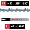 Oregon 18-Inch Replacement Chainsaw Bar and M72 SpeedCut Chain Combo, 72 Drive Links, Pitch: .325″, .050″ Gauge, Low Vibration (584408),Gray(18-Inch)