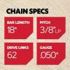 Oregon 3-Pack Pole Saw Chain 3/8″ LP Pitch, .043″ (1.1 mm) Gauge for 8″ (20cm) Bar, 33 Drive Links – Low-kickback Replacement Saw Chain, Replaces Stihl & Husqvarna, Fits Greenworks, Ryobi and more(3-Pack 3/8″ LP .050″ 62 DL)