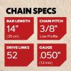 Oregon Chainsaw Chains, 3-Pack 3/8″ Low Profile pitch, .050″ (1.3 mm) Gauge VXL Semi Chisel Replacement Chainsaw Chain for 14-Inch Bar, 52 Drive Links, fits Husqvarna, Makita, Craftsman & more (T52X3)(3-Pack)