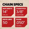 Oregon Chainsaw Chains, T50 3-Pack 3/8″ Low Profile Pitch, .050″ (1.3 mm) Gauge VXL Semi Chisel Replacement Chainsaw Chain for 14-Inch Bar, 50 Drive Links, fits Stihl, McCulloch & Remington (T50X3)(3-Pack)