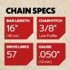 Oregon Chainsaw Chains, T57 3-Pack 3/8″ Pitch, .050″ (1.3 mm) Gauge VXL Semi Chisel Replacement Chainsaw Chains for 16-Inch Bar, 57 Drive Links, fits Black & Decker, Tanaka & more (T57X3),Grey(3-Pack)