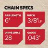 Oregon R28 AdvanceCut Replacement Chain for 6″ Pole Saws & Chainsaws, 28 Drive Links, Pitch: 3/8″ Low Profile, .043″ Gauge(R28 Full House Sequence)