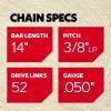 Oregon S52 AdvanceCut Chainsaw Chain for 14-Inch Bar – 52 Drive Links – low-kickback chain fits Dolmar, Ryobi, Echo and more , Grey(2 Pack)