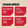 Oregon S56 AdvanceCut Chainsaw Chain for 16-Inch Bar, 56 Drive Links, Low-kickback chain, fits Makita, Echo, Husqvarna, Wen and more Grey(1 Pack)