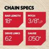 Oregon S62 AdvanceCut Chainsaw Chain for 18-Inch Bar, 62 Drive Links, low-kickback chain, fits Husqvarna, Echo, Poulan, Craftsman, Echo and more(2 Pack)