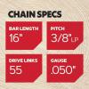 Oregon T55 Chainsaw Chains, 3-Pack 3/8″, .050″ Gauge VXL Semi Chisel Replacement for 16-Inch Bar, 55 Drive Links fits Stihl, Craftsman, McCulloch & Poulan (T55X3) Gray(3-Pack)