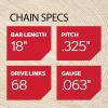 Oregon V81 PowerCut Chainsaw Chain for 20-Inch Bar, 81 Drive Links, .325″ Pitch, .063″ Gauge (22LPX081G),Grey(V68/22LPX (Full Chisel version))