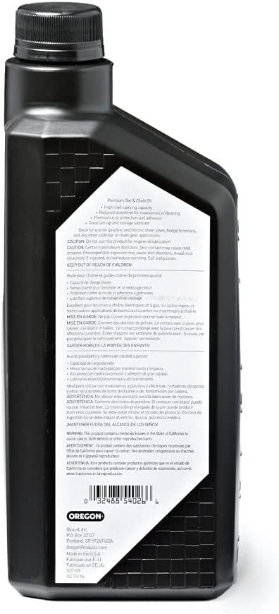 imageOregon 54059 Premium Bar and Chain Oil and Lubricant for Chainsaws 1 Gallon Bottle 128 floz 4500 mlOil