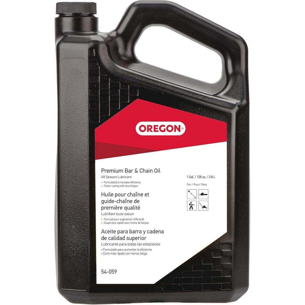 imageOregon 54059 Premium Bar and Chain Oil and Lubricant for Chainsaws 1 Gallon Bottle 128 floz 4500 mlOil