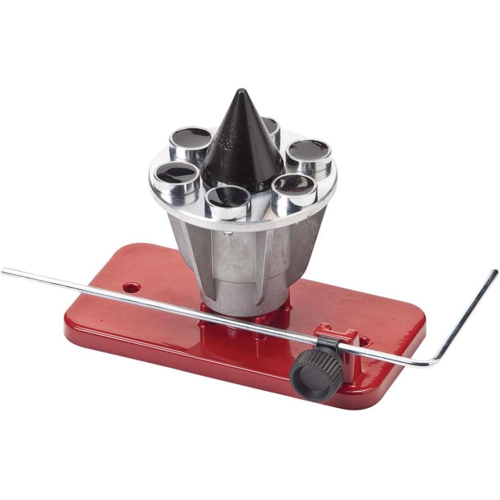 imageOregon Precision Mower Blade Balancer Balances Blades After Sharpening Universal MetalAluminium Magnetic Wall Mount Design For All Lawn Mower Blades Fits Stihl Troy Husqvarna and More 42047Blade Balancer