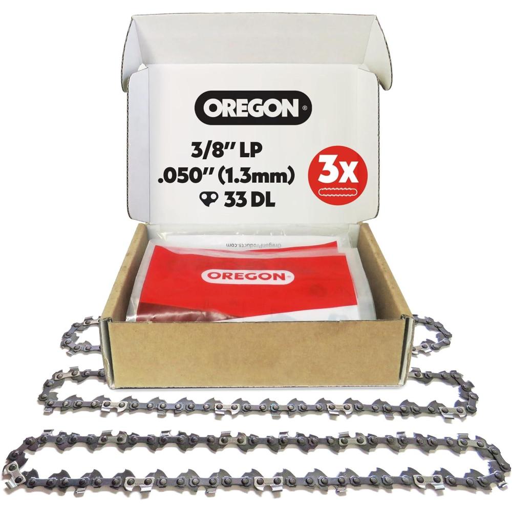 imageOregon 3Pack Pole Saw Chain 38quot LP Pitch 050quot 13 mm Gauge for 8quot 20cm Bar 33 Drive Links Lowkickback Replacement Saw Chain Fits Chicago Earthwise Greenworks Kobalt Sun Joe and moreSingle
