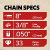 Oregon 3-Pack Pole Saw Chain 3/8″ LP Pitch, .050″ (1.3 mm) Gauge for 8″ (20cm) Bar, 33 Drive Links – Low-kickback Replacement Saw Chain, Fits Chicago, Earthwise, Greenworks, Kobalt, Sun Joe and more(Single)
