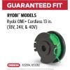 Oregon Pre-Filled Trimmer Spool Lines for Ryobi, Guaranteed Fit for AC80RL5, Fits Ryobi One+ 13 inch Trimmers (18V, 24V, 40V), Fitted with Oregon Gatorline Square Twist Spool, 0.080inch, 5-Pack(For: Ryobi AC80RL5)