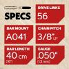 Oregon 16-Inch Replacement Chainsaw Bar and AdvanceCut Chainsaw Chain Combo, 56 Drive Links, 3/8″ Pitch, .050″ Gauge, Low Vibration (27857)(Chainsaw Chain)